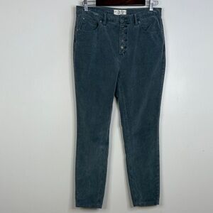 Free People Cords Womens 29 x 26 Gray Cotton Stretch Corduroy Retro We The Free